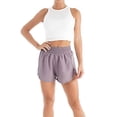 thumbnail image 2 of SAYOO Solid Color Athletic Shorts with Compression Underwear Lining, Pockets, 2 of 4