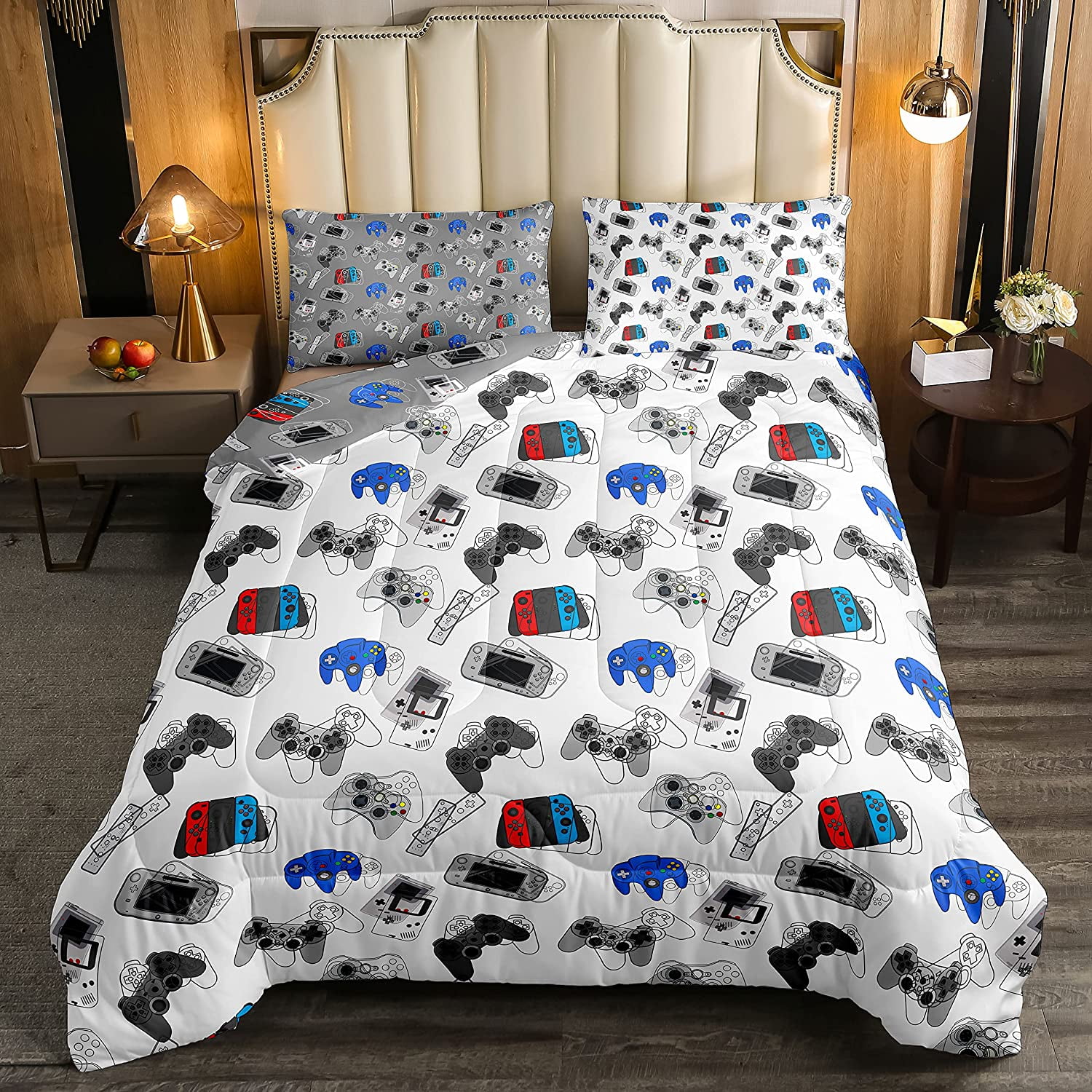 Camper Queen Bedding Set,Happy Camping Comforter Set Microfiber RV Inside  Decor Duvet Bedding,Camper Accessories for Travel Trailers,Camper Must  Haves