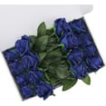 thumbnail image 2 of Blue Fake Roses Artificial Flowers - Fake Artificial Roses Silk Flowers with Stems for Home Wedding Hotel Office Centerpiece Decor（Navy Blue）, 2 of 5
