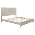 thumbnail image 4 of Solid Wood King Bed Frame with Tall Headboard, No Box Spring Needed, Beige, 4 of 5