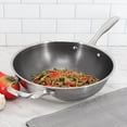 thumbnail image 5 of Oster Modessa 11 Inch Nonstick Triply Stainless Steel Wok with Honeycomb Design in Silver, 5 of 5