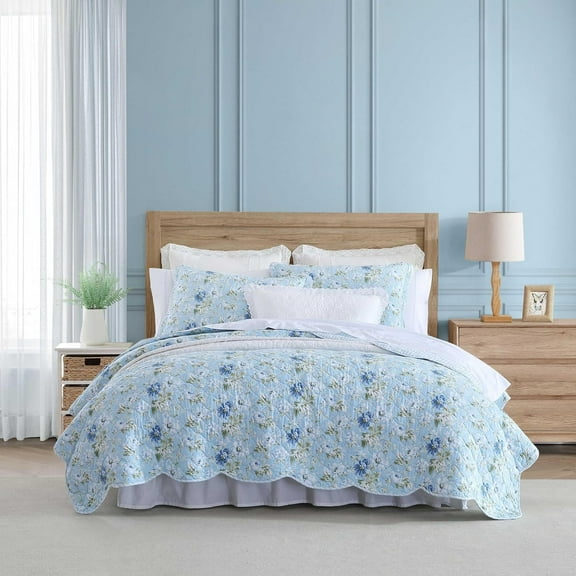 Quilt Set, Super Soft Bedding with Matching Sham,  ( Blue, Twin)