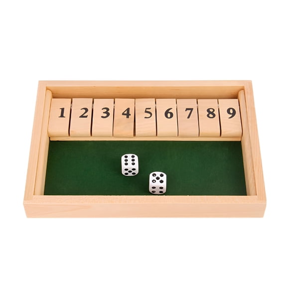 BESTSKY Classic Wooden Shut The Box Game with Dice Perfect for Family Fun,Educational Math Learning & Strategy Skills