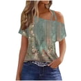 thumbnail image 2 of FcBaudy Hauts pour Femmes, Chemises pour Femmes, Blouses & Chemises à Manches Courtes Col Rond Camisole Sans Manches T-shirt Ample Blouse pour Femmes, 2 of 4