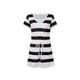 thumbnail image 3 of Txlixc Vestido de bloque de color para mujer, una pieza de manga corta con cuello en V a rayas para adultos con cordón, bolsillo Txlixc  Estilo de ocio, 3 of 9