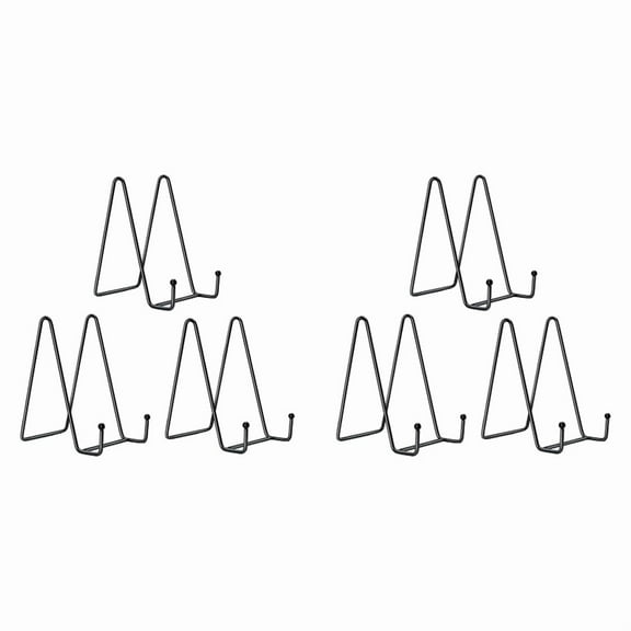 6 Pack Large Plate Holder Display Stand-10 Inch Tall Plate Stands for Display-Metal Picture Frame Stand-Big Easel Stand,6x Bracket,Black