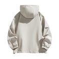 thumbnail image 5 of LYSMORA Men's Hooded Windbreaker Jacket Zip‑Snap Closure Long Sleeve Utility Rain Coat with Drawstring Hood Relaxed Fit Outerwear for Winter Outdoor, 5 of 7