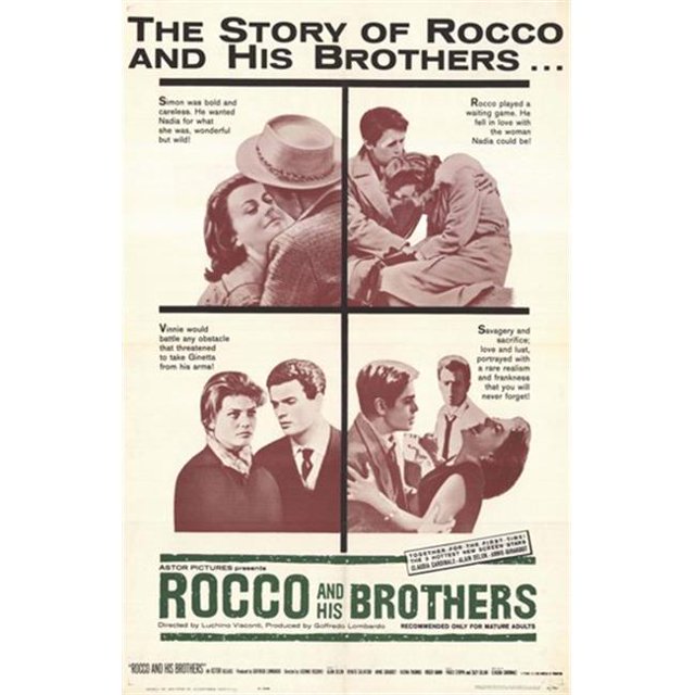 Pop Culture Graphics MOV254212 Rocco & His Brothers Movie Poster, 11 x 17