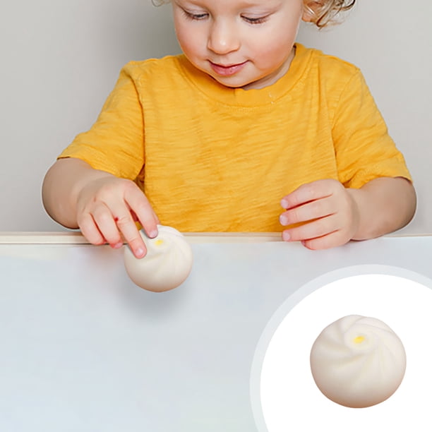 Juguete Antiestrés con Forma de Bollo de Descompresión | Pelota Pequeña de Silicona para Apretar Las Manos | Alivia La Ansiedad y El Estrés para Niños y Adultos | Herramienta Antiestrés Portátil para