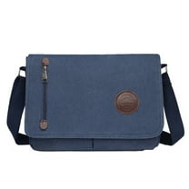 Otqutp Canvas Messenger Bag Laptop Bag for Men Women for Travel Work Travel for Casual Traveling Hiking Fashion Tote Bag Shoulder Bags(Blue,One Size)