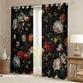 thumbnail image 2 of Feelyou Bohemian Flower Floral Blackout Curtains Set of 2 (52x84 Each), Rustic Plant Botanical Window Curtains, Retro French Style Curtains and Drapes, Living Room Curtains Decor, 2 of 6