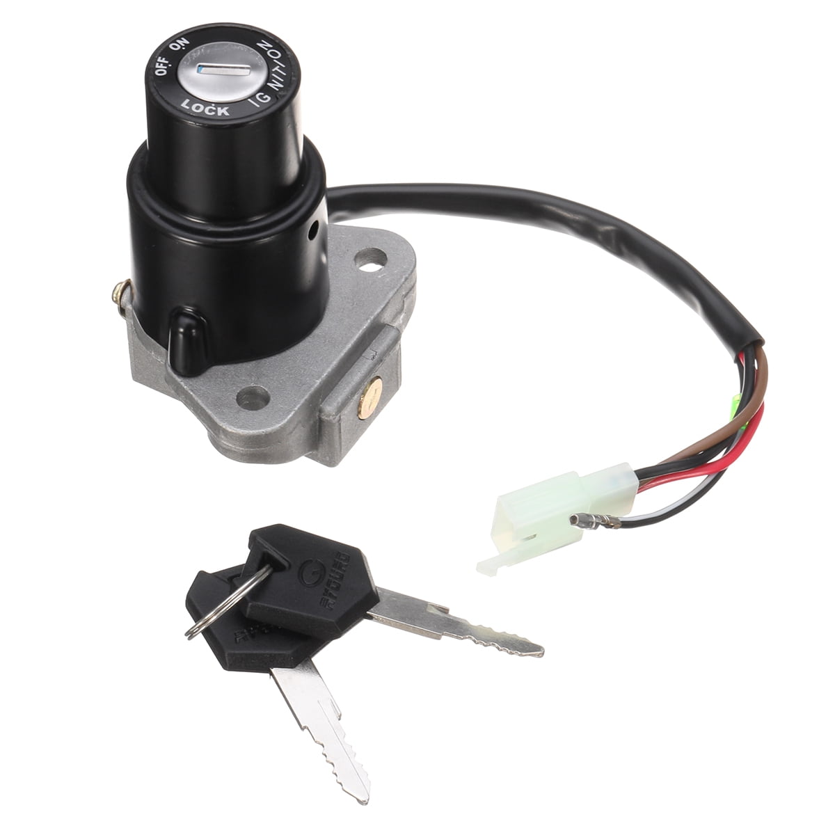Motorcycle 3 Pin 4 Wire Ignition Lock Switch & Key For Yamaha DT125 R TZR250 XT350 XT600