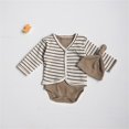 thumbnail image 5 of Sngxgn Baby Boys Floral Ruffle Romper Long Sleeve Bodysuit(Coffee,66), 5 of 5
