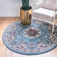 thumbnail image 1 of Rugs.com Rabia Collection Rug – 10' Round Blue Low Rug Perfect For Kitchens, Dining Rooms, 1 of 9