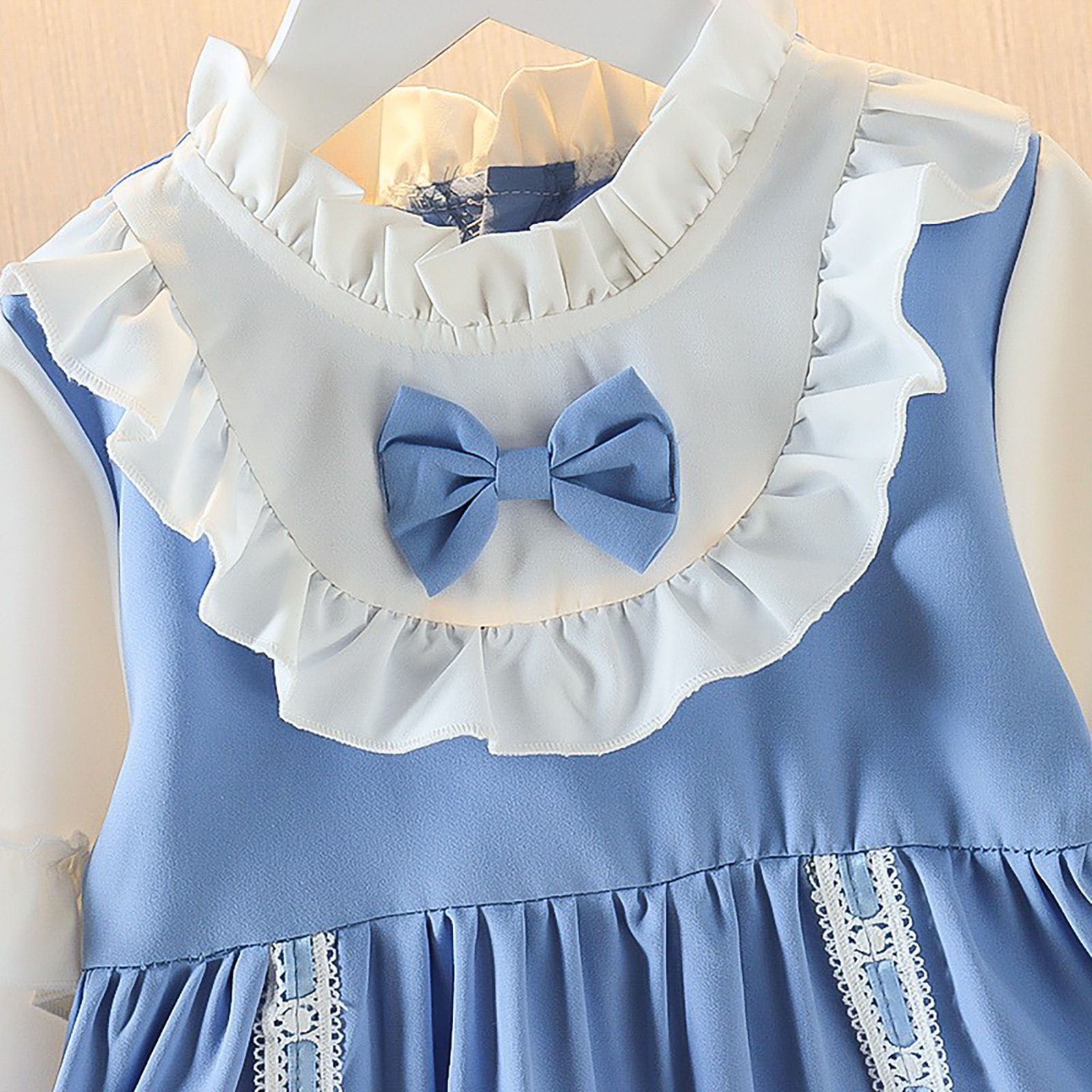ワンピース Fish &kids PATCHWORK DRESS with COLLAR Patchwork Dress by Fish & Kids - Last One In Stock - 8-9