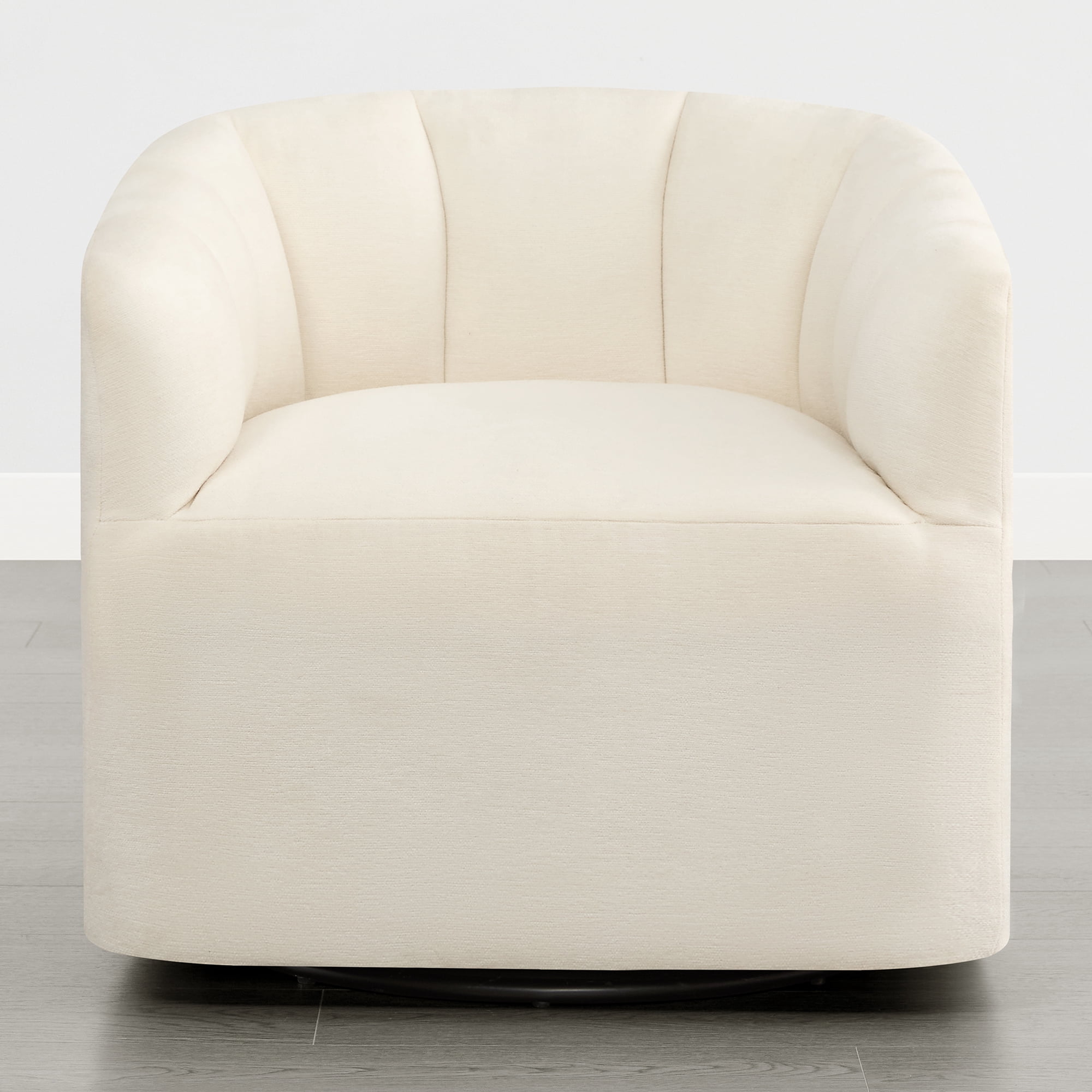 Spruce & Spring Swivel Accent Chair Barrel Armchair, for Living Room Bedroom Reading Nook, Ivory