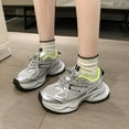 thumbnail image 5 of CatFox Women Dad Shoes Thick Sole Lace-Up Height Increase Shoes Walking Shoes Retro Sneakers, 5 of 19
