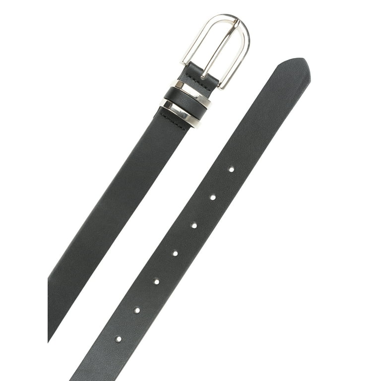 Time and Tru Women's Mixed Loops Faux Leather Belt, Black photo 2