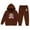 Brown, variant on Toddler Baby Girl Clothes Cute Outfits 2025 New Year Print Long Sleeved Letter Print Hooded Top Sweater Pants Set Cute Kids Outfit Set for 2-3 Years
