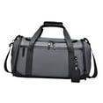 thumbnail image 4 of Bolsa de lona resistente para hombre, bolso de hombro, bolso de mano para ropa, para negocios al aire libre, camping Gris, 4 of 9