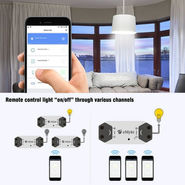 Smart Wifi Wireless Switch Remote Control Module Switch Relais Disruptor  Timer Kompatibel mit Alexa Echo Google Home DIY Support iPhone Android App 2  pack 