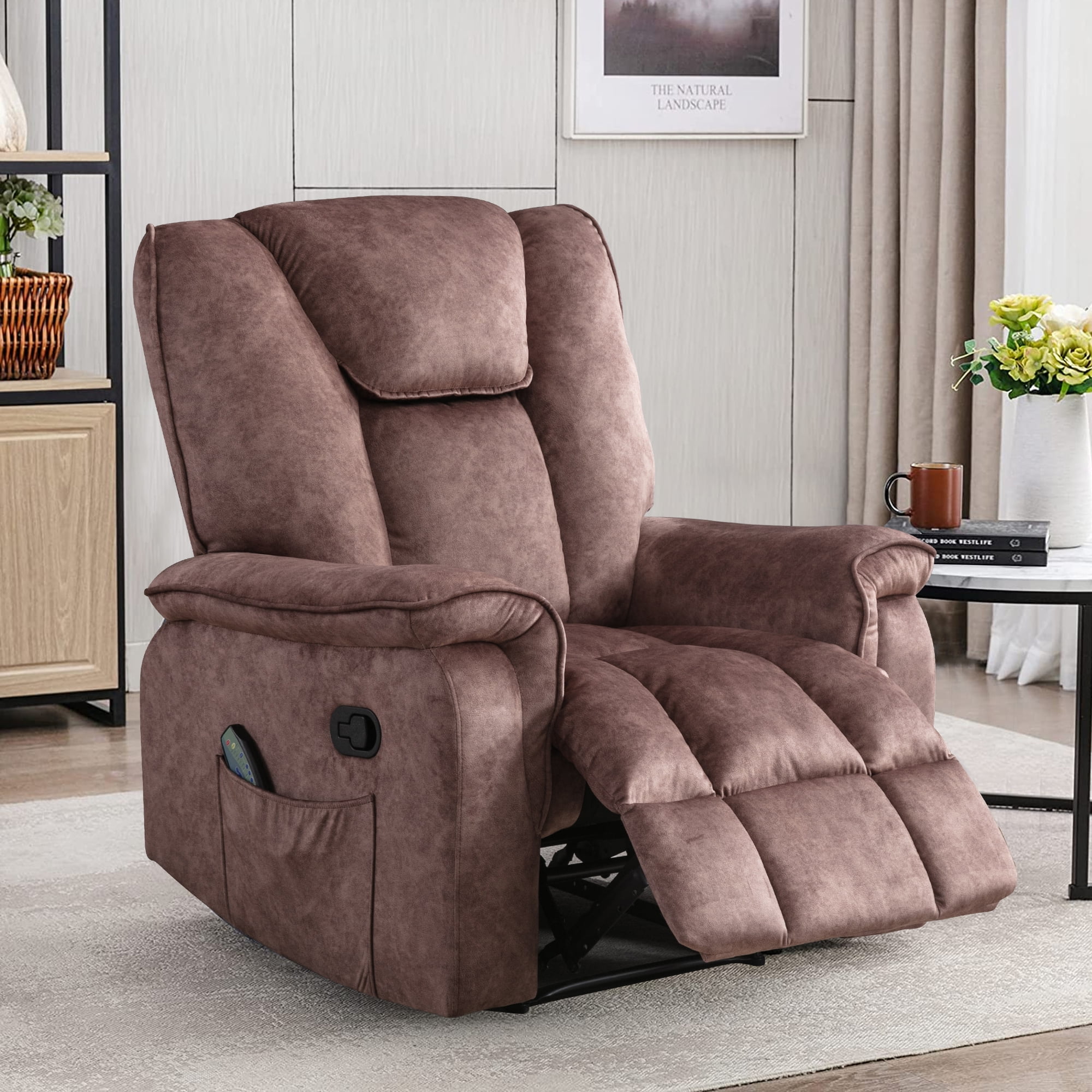 BOSMILLER Massage Rocker Recliner Chair with Vibration Massage and