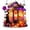 B002- B (Round Haunted House), variant on Hanging Halloween Decorations, Ghost and Witch Themed Diy Diamond Art Halloween Hanging Decor Kit, Halloween Pumpkin Decor 8X7 Inch Hangable Acrylic Sign with Painting Supplies,