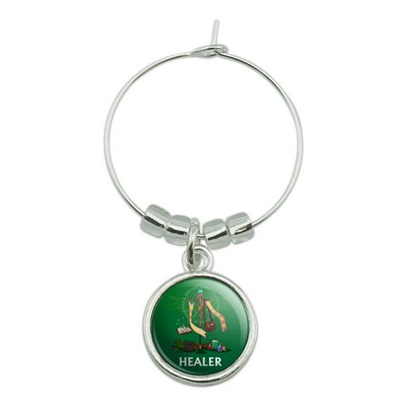 

Healer Cleric RPG MMORPG Class Role Playing Game Wine Glass Charm Drink Marker