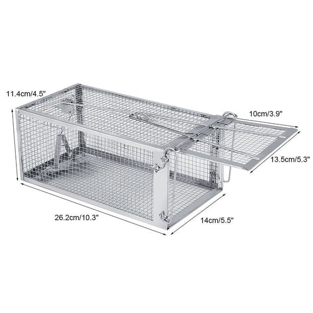 Trampa para Ratones Jaula Trampa para Ratones Hierro + Electrochapa Plata 262 x 14 x 114 Cm Jaula Trampa para Ratas Pequeño Animal Vivo Plagas Roedores Ratón Control Cebo ANGGREK Otros