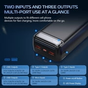 50000mAh 22.5W Fast Charging Power Bank, USB-C Quick Charge 3 Outputs 2 Inputs LED Display Portable Charger for most electronic devices on the market