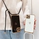 thumbnail image 2 of Funda suave de lujo con collar cruzado y cordón Chapado en corazón de amor para iPhone 13 Pro Max 14 12 11 MiNi X XS XR 7 8 plus SE 20 Fivean unisex, 2 of 2