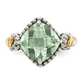 thumbnail image 5 of Shey Couture Sterling Silver with 14K Accent Antiqued Cushion Green Quartz Cushion Ring QTC1491, 5 of 6