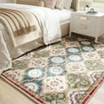thumbnail image 3 of EnHomee Area Rugs for Living Room 3x5 Area Rugs Machine Washable Area Rugs Vintage Boho Indoor Area Rugs for Bedroom,Red and Green, 3 of 10