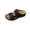Black, variant on Women's Sandals Floral Cutout Slide Open Toe Double Strap Perforated Slip On Wedge Sandals Soft Faux Suede Comfort Arch Support Insole Casual Summer Sandals