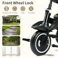 thumbnail image 4 of AILEEKISS 7-in-1 Kids' Tricycle with Push Handle, Foldable Trike Bicycles for Kids 1-5 Years, Green, 4 of 9