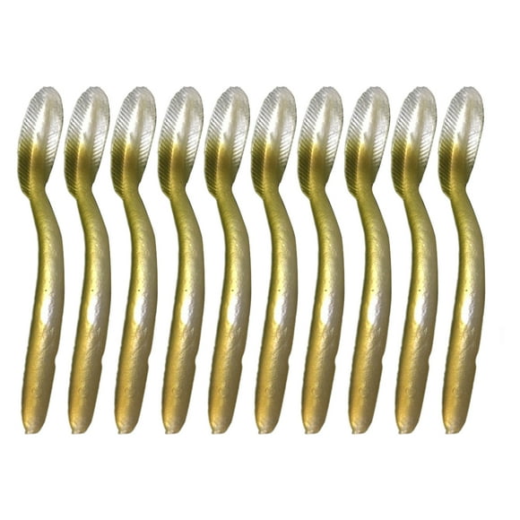 facefd 10Pcs Soft Baits Small PVC Eel Fishing Lure Vivid Tackle Fish Accessories Saltwater Freshwater Sea Catfish Equipment Gold Gold