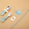 thumbnail image 3 of Shisuyan Stainless Steel Baby Fork and Spoon Set Green 1Set 20.1X2X0.8In, 3 of 9
