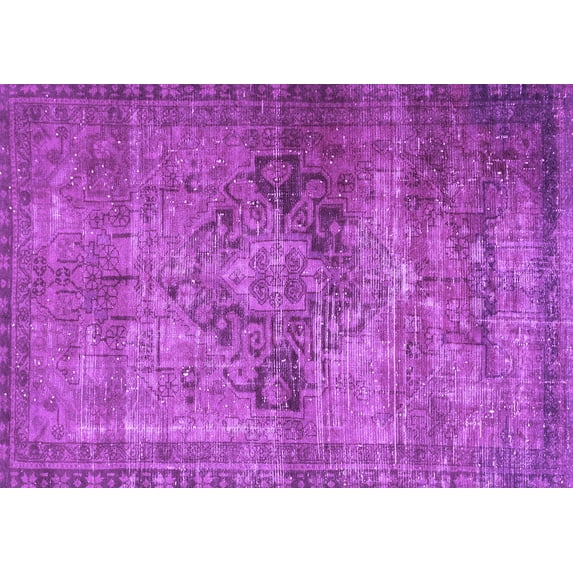 Ahgly Company Indoor Rectangle Oriental Purple Traditional Area Rugs, 3' x 5'