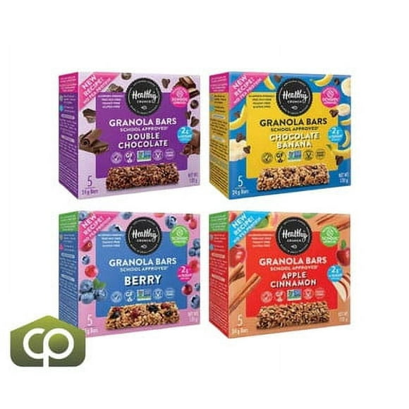 Healthy Crunch Barres Granola Assortiment - 120g, Approuvé par l'École (8/caisse)