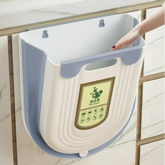 Kitchen Garbage Bin under $5! CQCYD Hanging Kitchen Trash Can, Foldable Compost Bin, 10L Under Sink Garbage Bin, Cabinet Door Mounted Waste Bin, Space Saving