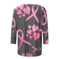 thumbnail image 5 of Fiudx Tops para Mujer Camiseta Estampada a La Moda para Mujer, Blusa de Mangas 3/4, Tops Informales con Cuello Redondo, 5 of 5