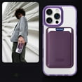 thumbnail image 5 of For iPhone 16 Magnetic Clear Wallet Phone Case,Magnetic Detachable Card Holder,Compatible with Mag-Safe,Military-Grade Protection,Shockproof Transparent Thin Fit Phone Case,Purple, 5 of 8