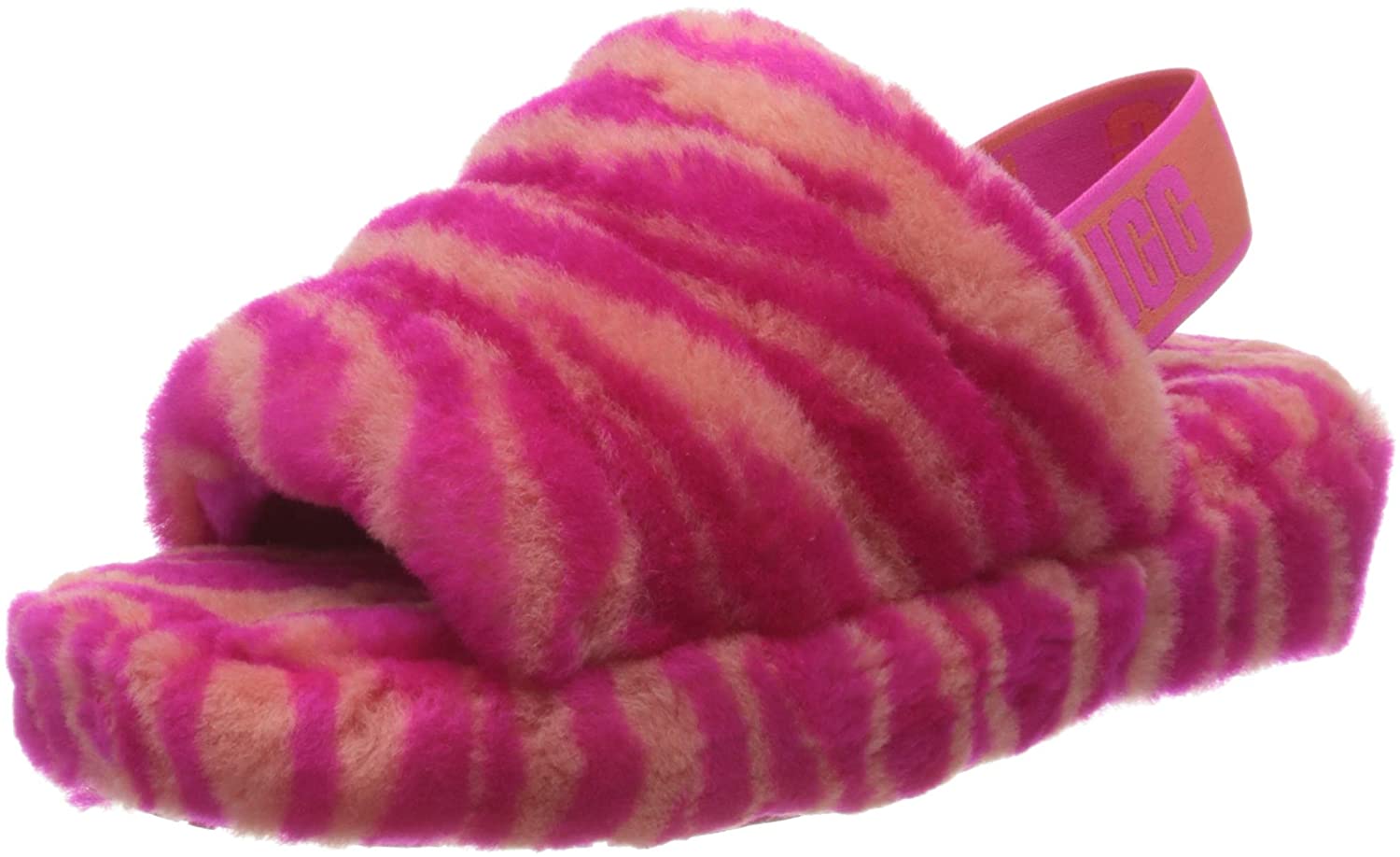 ugg fluff yeah slide pink zebra