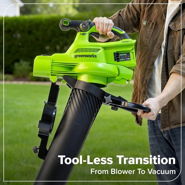 Greenworks 48V (24V x 2) 3-in-1 Brushless Blower Vacuum Mulcher