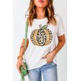 thumbnail image 2 of ABPHQTO Camiseta de manga corta con cuello redondo y estampado gráfico de calabaza blanca para mujer, 2 of 5