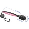 thumbnail image 4 of 1 Pack Golf Club Brush - Golf Club Groove Cleaner Zip-line Dual Sided Bristle Cleaning Tools with Clip, Retractable, Apply to Outdoor (Pink), 4 of 5