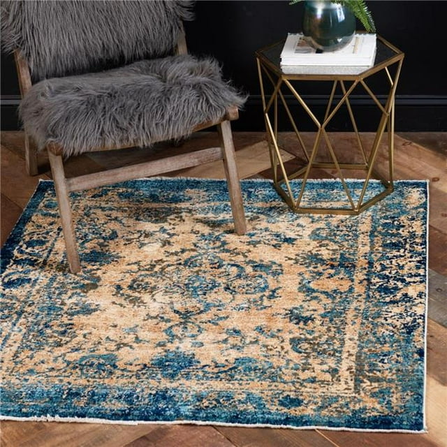 Unique Loom 3144471 4 ft. 5 in. x 4 ft. 5 in. Brent Dorchester Square Rug, Blue