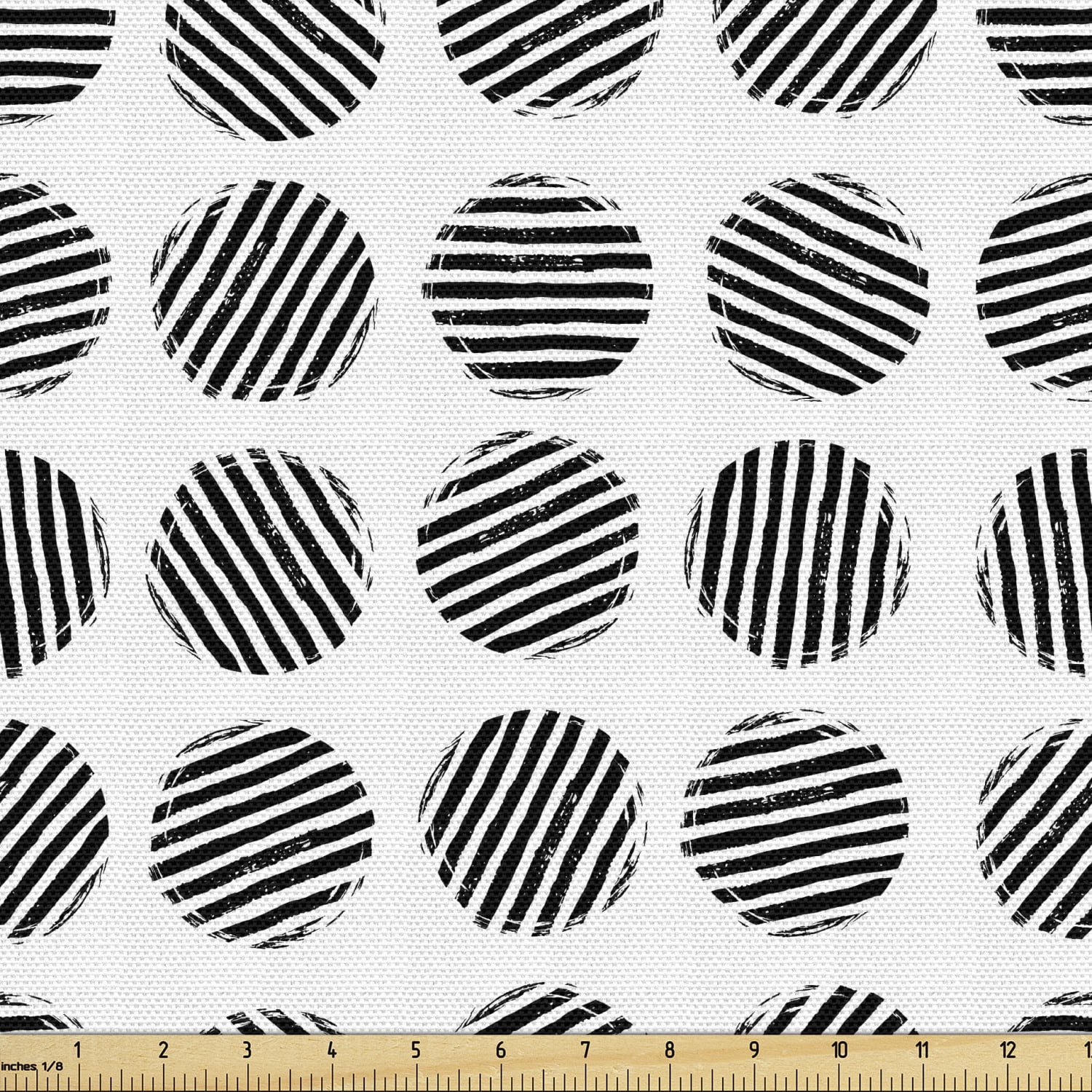 Black & White Modern Striped Retro Vintage Print Fabric,Digital Printed Upholstery Fabric