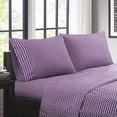 thumbnail image 3 of Comfort Classics Chevron Ultra Soft Microfiber Sheet Set, Purple, King, 3 of 6