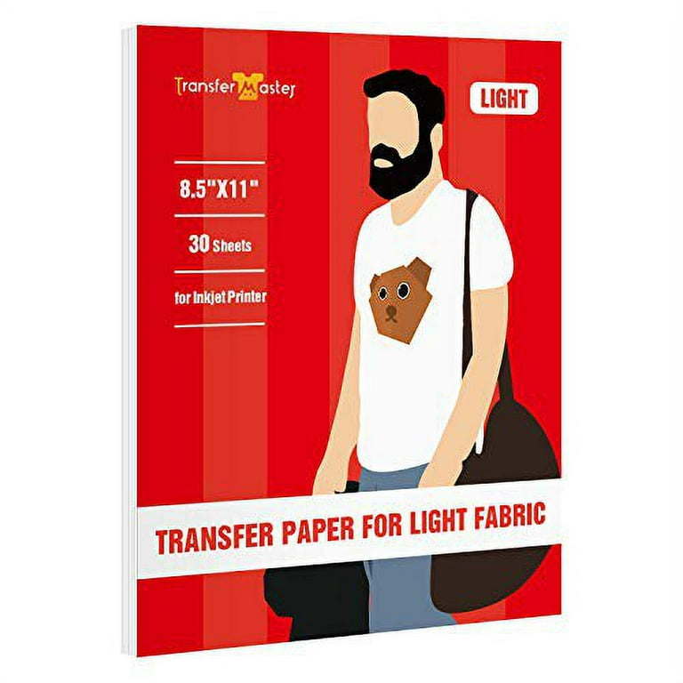 Fabric Transfers for Light Fabrics, 8-1/2 x 11, Inkjet Printer, 18 Matte  Sheets (8938)
